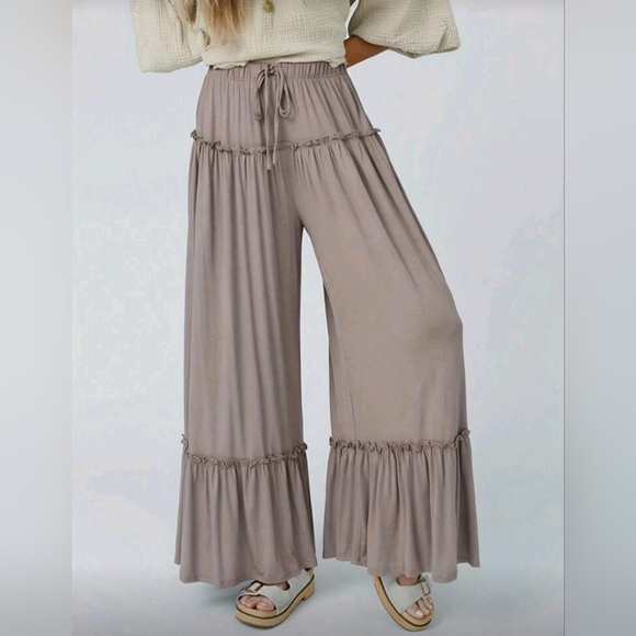 Pants - Women's Vintage Purple Ruffle Hem Pants